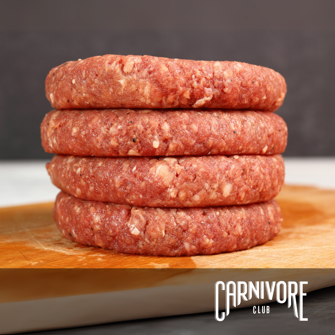 4 1/2 lb Ground Beef Patties (2lb total) - Carnivore Club USA